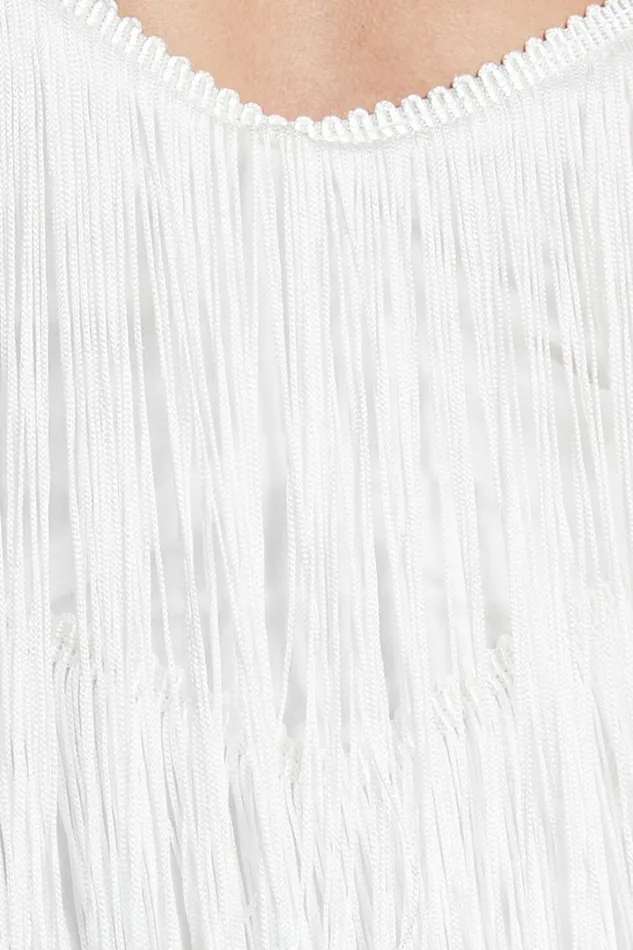 Siofra Mini Dress 8211 Zig Zag Fringe Dress In White Women Showpo Curve Clothes