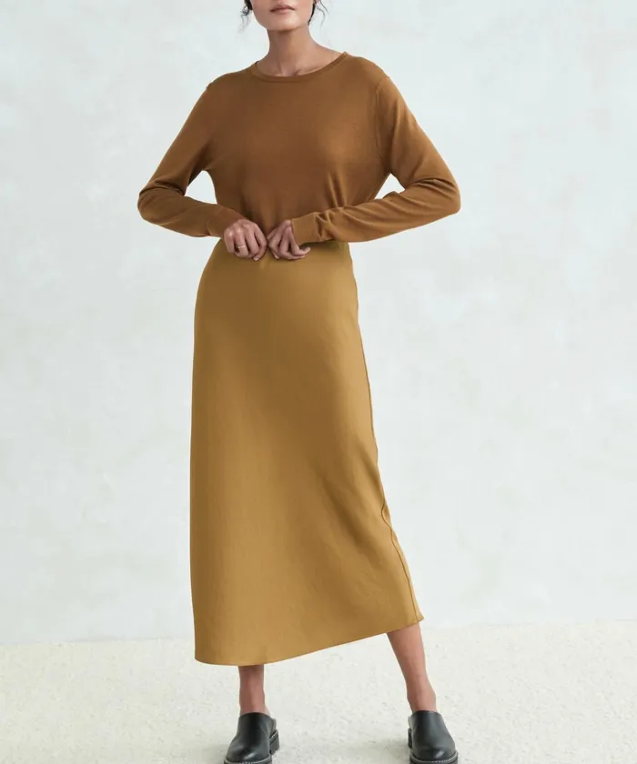 Skirts Women Jenni Kayne Satin Slip Skirt Bronze