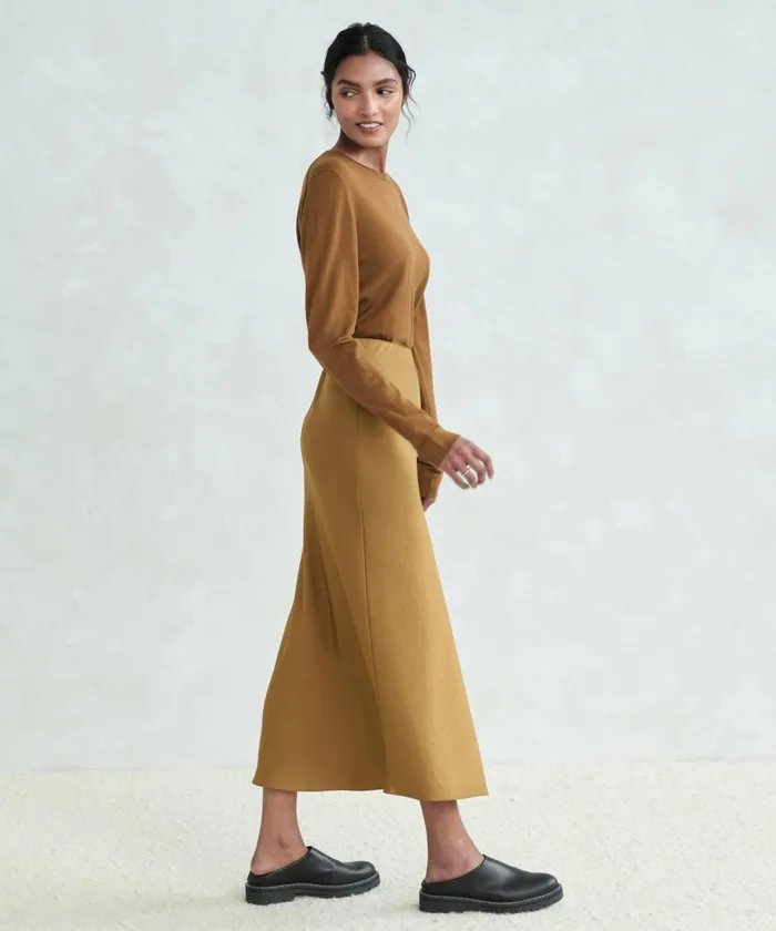 Skirts Women Jenni Kayne Satin Slip Skirt Bronze