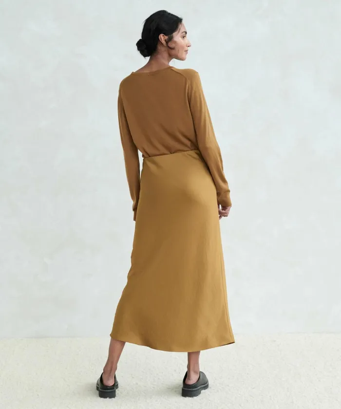 Skirts Women Jenni Kayne Satin Slip Skirt Bronze