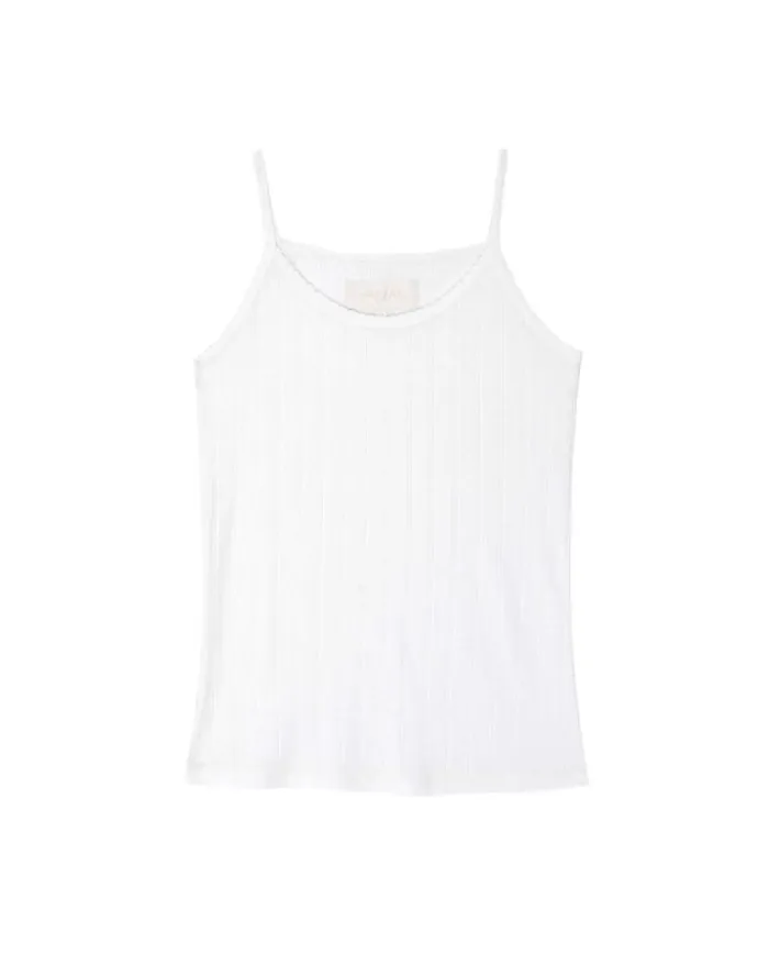 Sleep Tops Women039s The Great The Pointelle Scallop Sleep Tank White