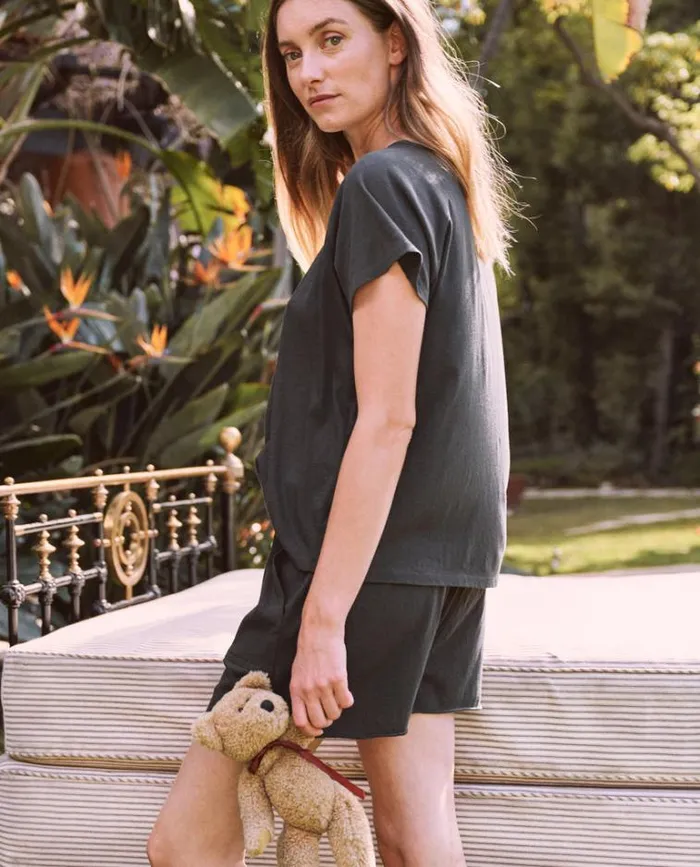 Sleep Tops Women039s The Great The Raglan Sleep Henley Black