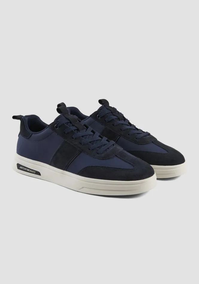 Sneakers Men Antony Morato Dermot Sneakers In Suede And Nylon Blue Ink
