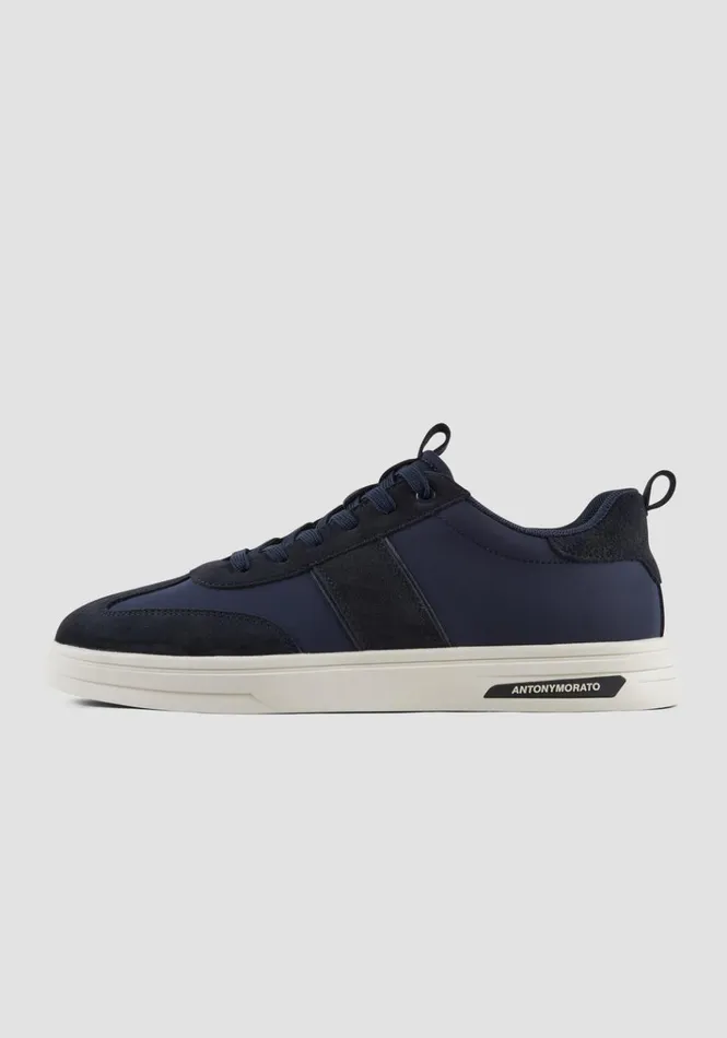 Sneakers Men Antony Morato Dermot Sneakers In Suede And Nylon Blue Ink