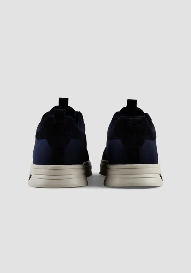 Sneakers Men Antony Morato Dermot Sneakers In Suede And Nylon Blue Ink