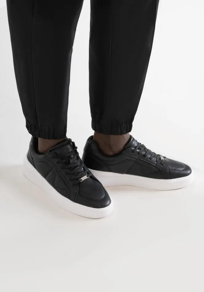 Sneakers Men Antony Morato Fabian Sneakers In Black Faux Leather Black
