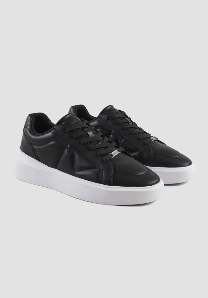 Sneakers Men Antony Morato Fabian Sneakers In Black Faux Leather Black