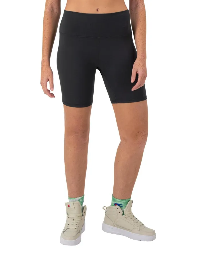 Soft Touch Bike Shorts C Logo 7034 Black Women Champion Shorts