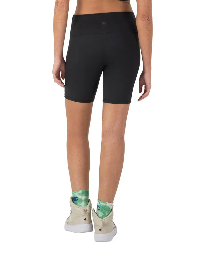 Soft Touch Bike Shorts C Logo 7034 Black Women Champion Shorts