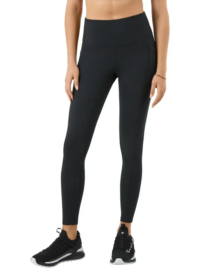 Soft Touch Pocket Leggings C Logo 25034 Black Women Champion Leggings