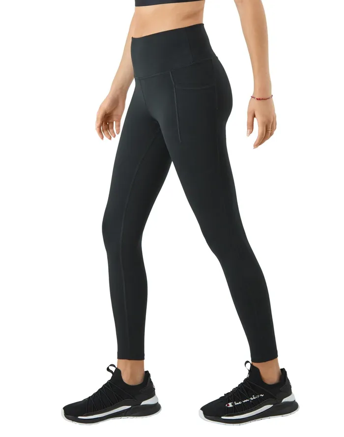 Soft Touch Pocket Leggings C Logo 25034 Black Women Champion Leggings