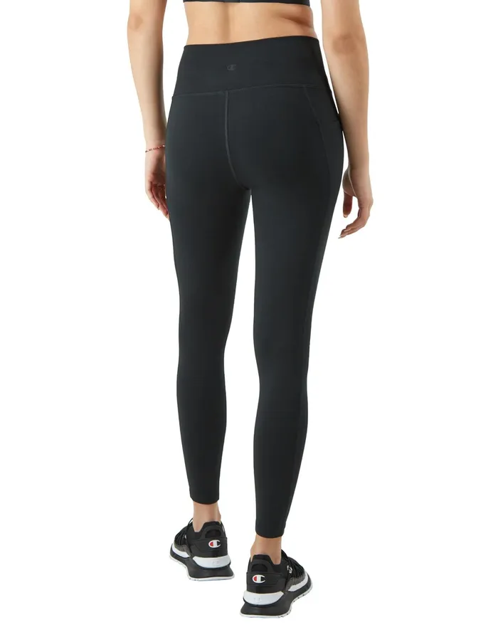 Soft Touch Pocket Leggings C Logo 25034 Black Women Champion Leggings