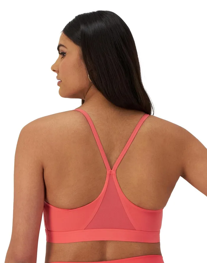 Soft Touch Sports Bra C Logo High Tide Coral Women Champion Sports Bras and Bralettes