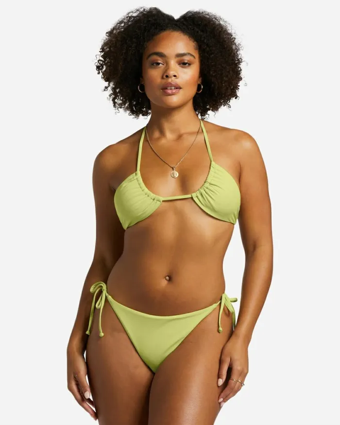 Sol Searcher TieSide Tanga Bikini Bottoms Light Lime Women Billabong Bikinis