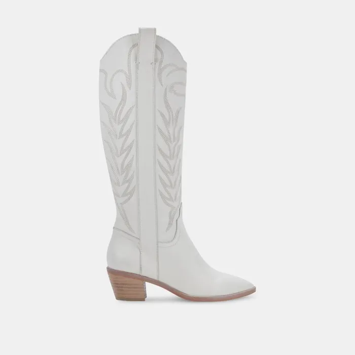 Solei Boots White Leather Women Dolce Vita Boots and Booties