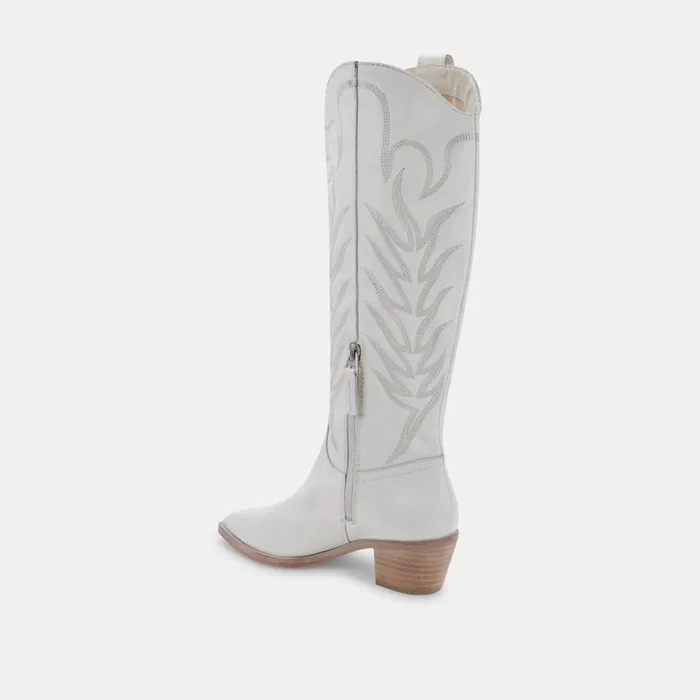Solei Boots White Leather Women Dolce Vita Boots and Booties