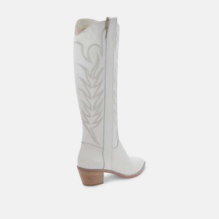 Solei Boots White Leather Women Dolce Vita Boots and Booties