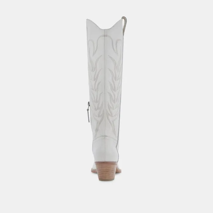 Solei Boots White Leather Women Dolce Vita Boots and Booties