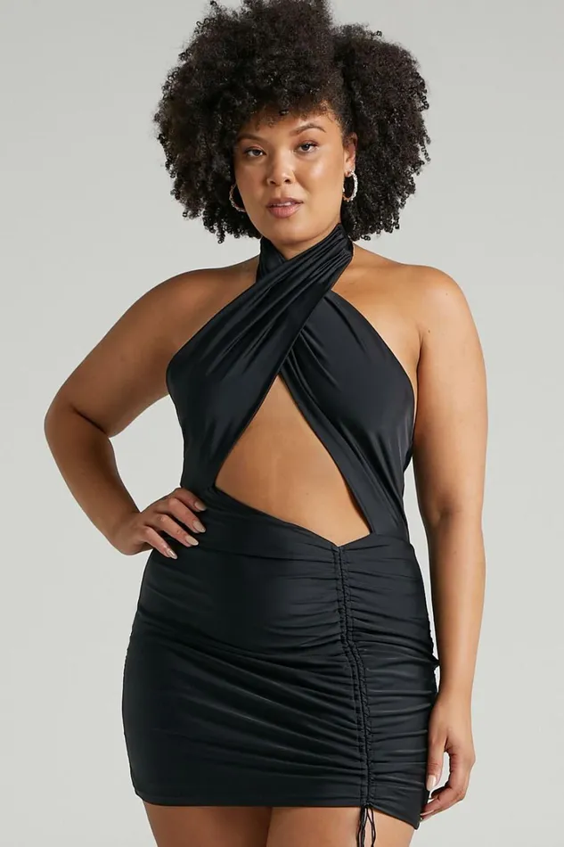 Sorcha Mini Dress 8211 Halter Neck Bodycon Dress In Black Women Showpo Curve Clothes