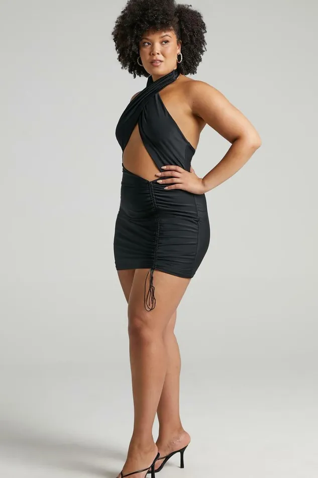 Sorcha Mini Dress 8211 Halter Neck Bodycon Dress In Black Women Showpo Curve Clothes