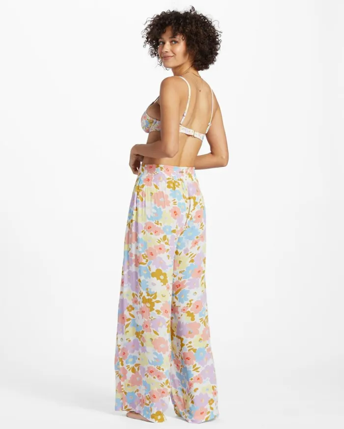 Split Spirit Floral Pants White Multi Women Billabong Pants