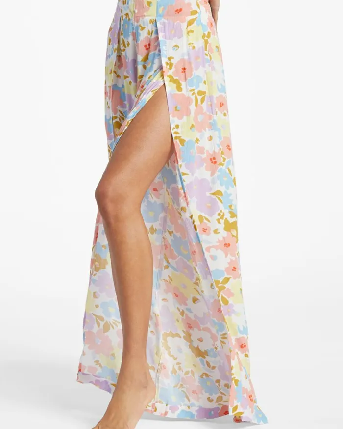 Split Spirit Floral Pants White Multi Women Billabong Pants