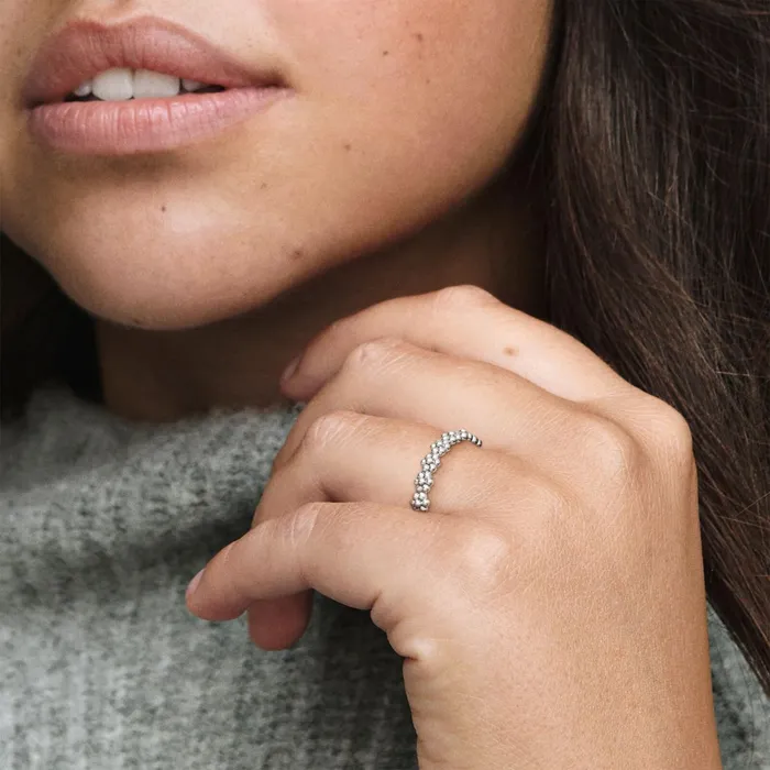 Stackable Rings Women Pandora Classic Daisy Flower Band Ring