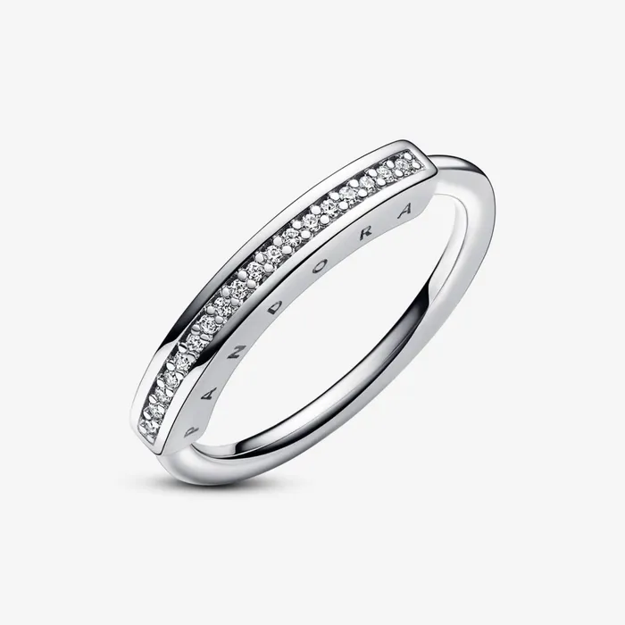 Stackable Rings Women Pandora Online Signature ID Pav Ring Sterling Silver