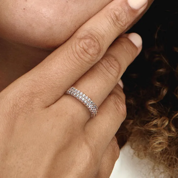 Stackable Rings Women Pandora Online Timeless Pav Doublerow Ring