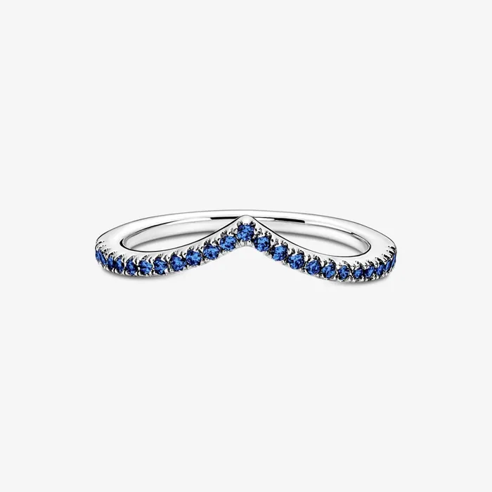 Stackable Rings Women Pandora Online Timeless Wish Sparkling Blue Ring
