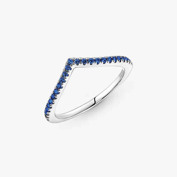 Stackable Rings Women Pandora Online Timeless Wish Sparkling Blue Ring
