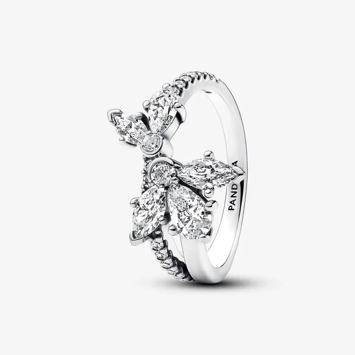 Statement Rings Women Pandora Sparkling Asymmetrical Herbarium Cluster Ring