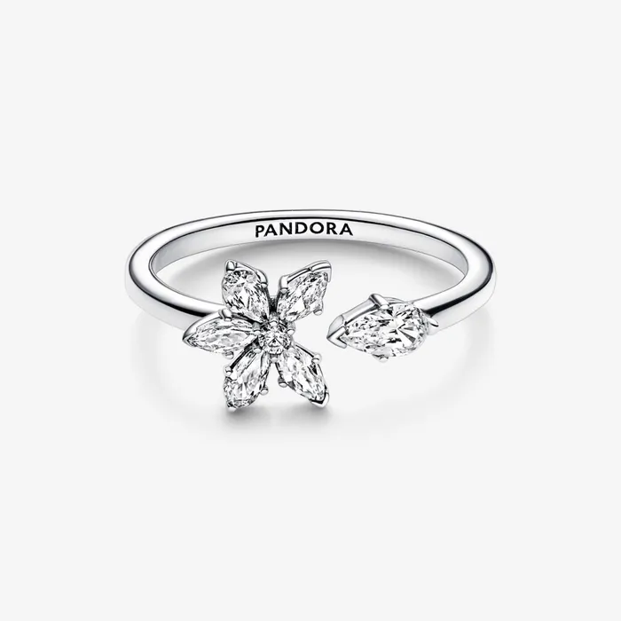 Statement Rings Women Pandora Sparkling Herbarium Cluster Open Ring