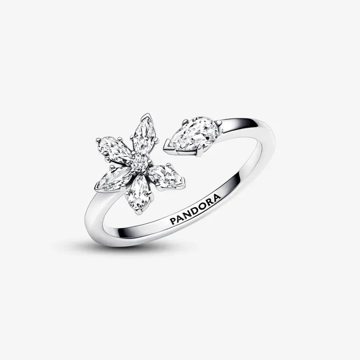 Statement Rings Women Pandora Sparkling Herbarium Cluster Open Ring