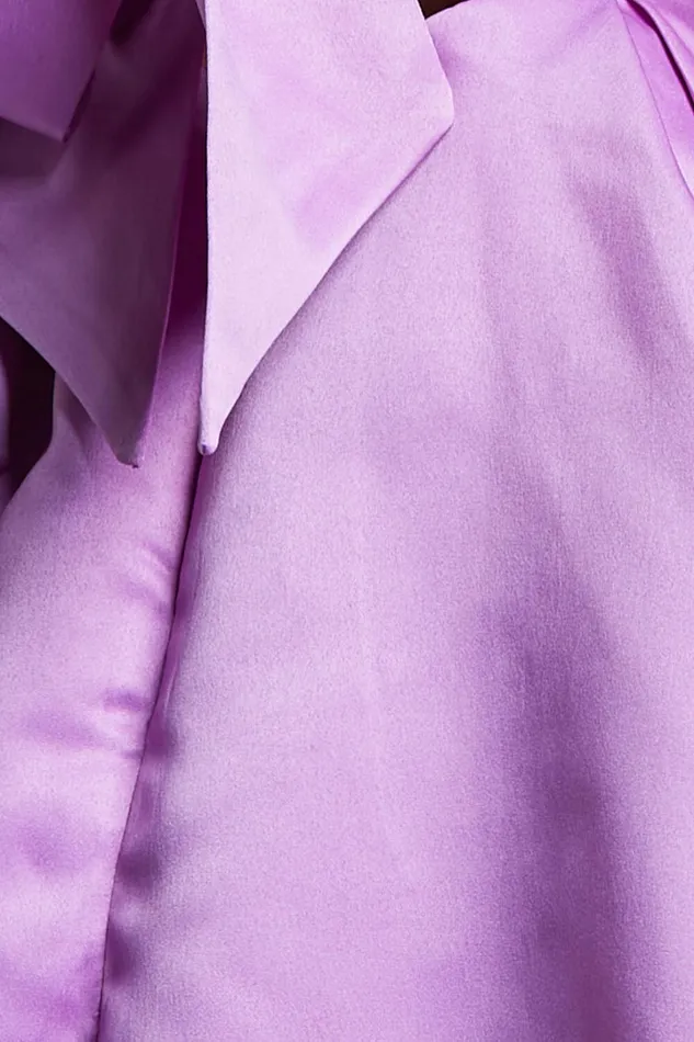 Stephanie Mini Dress 8211 Satin Square Neck Tie Back Dress In Orchid Women Showpo Dresses