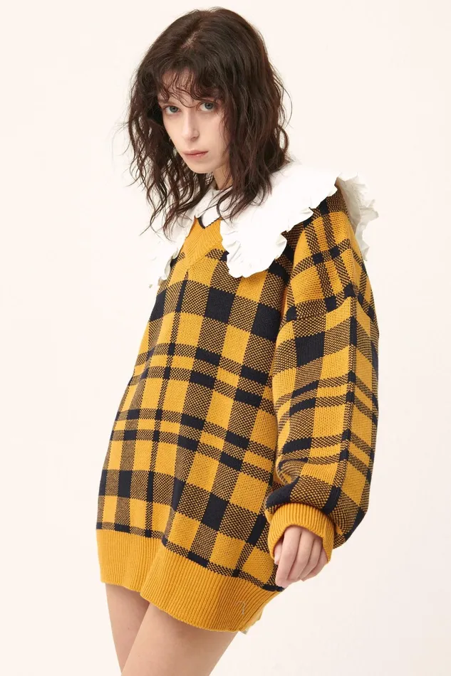 Storets Alexis Oversized Sweater In Plaid Women Sweaters and Knitwears Storets Alexis Oversized Sweater In Plaid Women Sweaters and Knitwears
