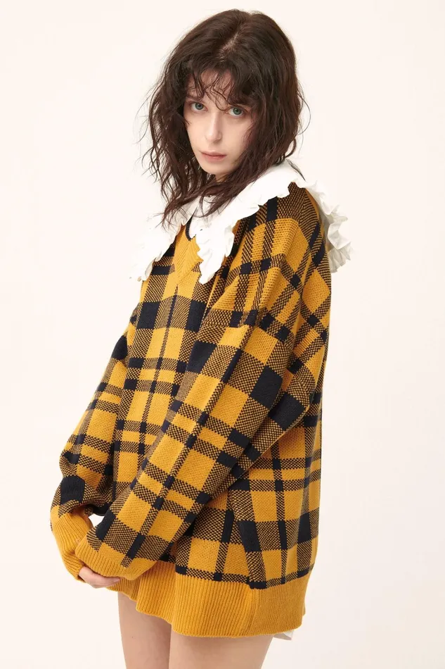 Storets Alexis Oversized Sweater In Plaid Women Sweaters and Knitwears Storets Alexis Oversized Sweater In Plaid Women Sweaters and Knitwears