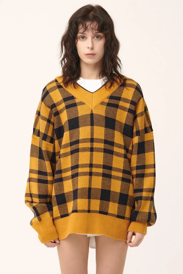 Storets Alexis Oversized Sweater In Plaid Women Sweaters and Knitwears Storets Alexis Oversized Sweater In Plaid Women Sweaters and Knitwears