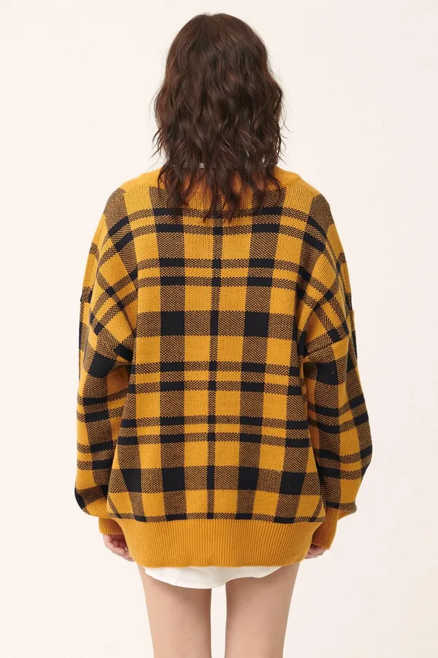 Storets Alexis Oversized Sweater In Plaid Women Sweaters and Knitwears Storets Alexis Oversized Sweater In Plaid Women Sweaters and Knitwears
