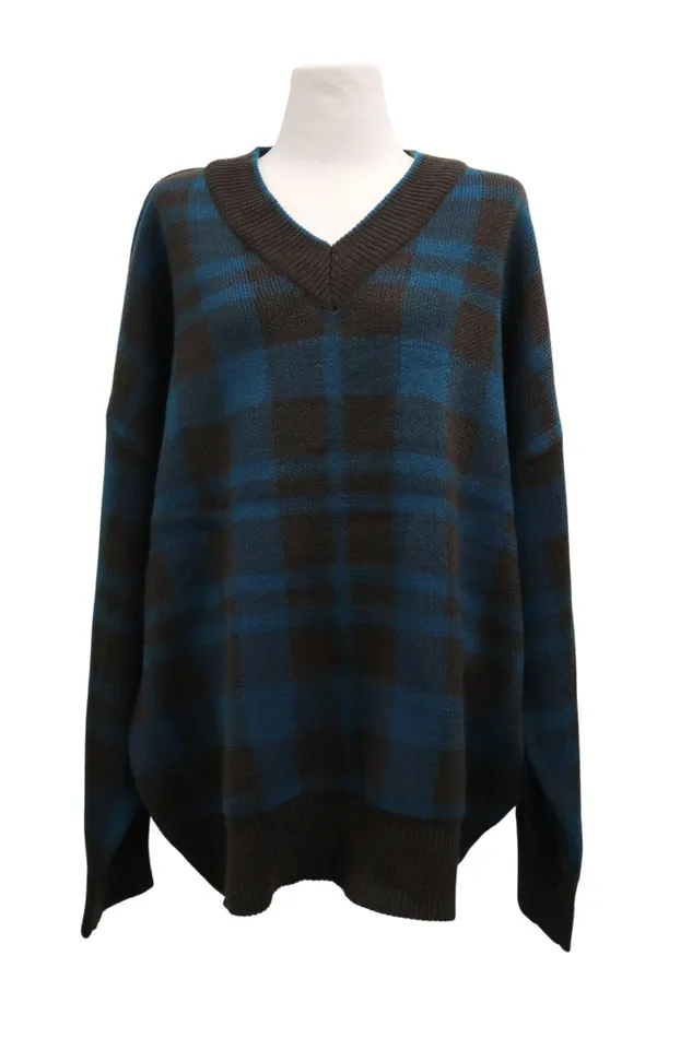 Storets Alexis Oversized Sweater In Plaid Women Sweaters and Knitwears Storets Alexis Oversized Sweater In Plaid Women Sweaters and Knitwears
