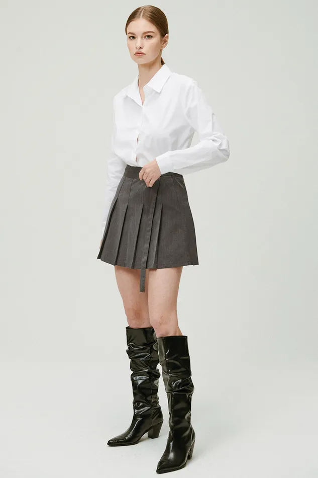 Storets Allie Belted Pleated Skirt Women Skirts
