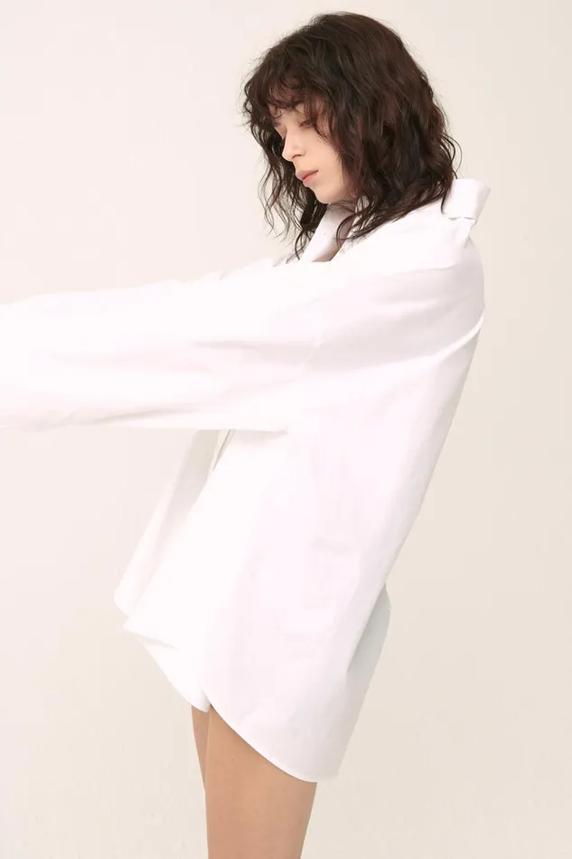 Storets Ariana Oversized Fit Shirt Women Mini Dresses