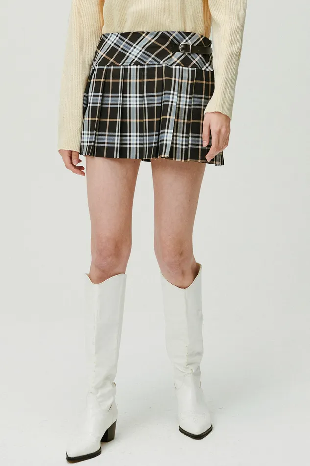 Storets Bella Pleated Skirt In Plaid Women Skirts