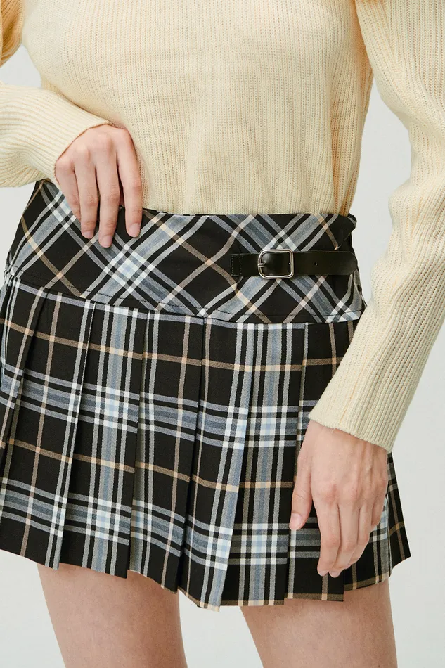Storets Bella Pleated Skirt In Plaid Women Skirts