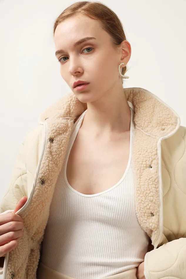 Storets Blair Quilted Borg Coat Women Jackets and Coats