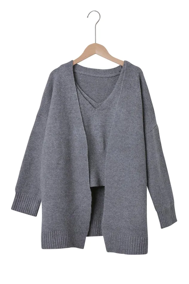 Storets Chantal Oversized Knitted Top And Cardi Set Women Tops Storets Chantal Oversized Knitted Top And Cardi Set Women Tops