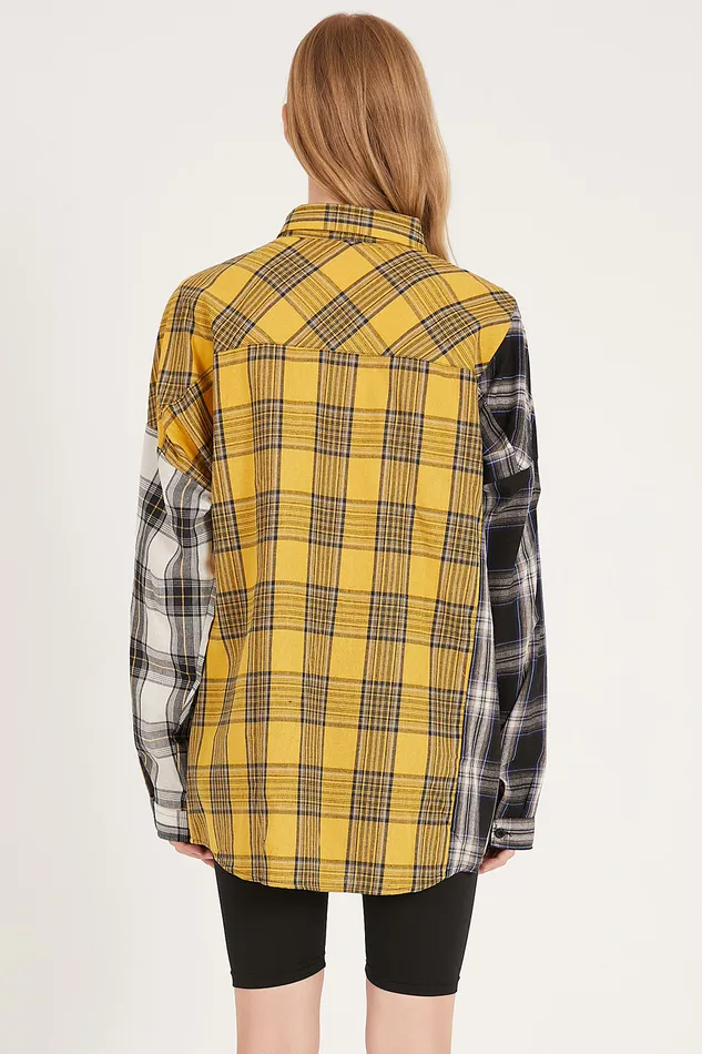Storets Clara Multi Color Plaid Oversized Shirt Women Shirts and Blouses