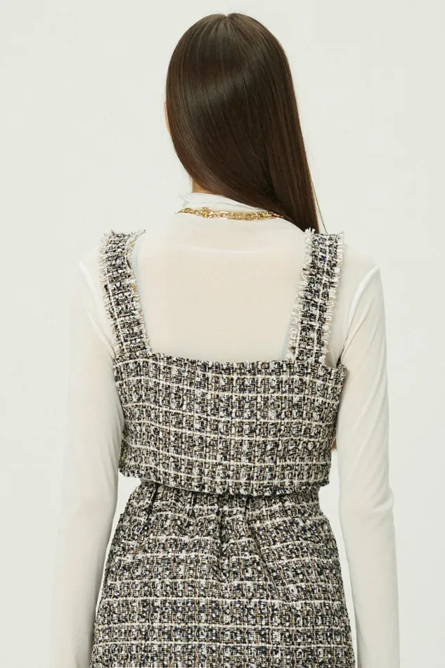 Storets Diana Tweed Crop Top Women Tops