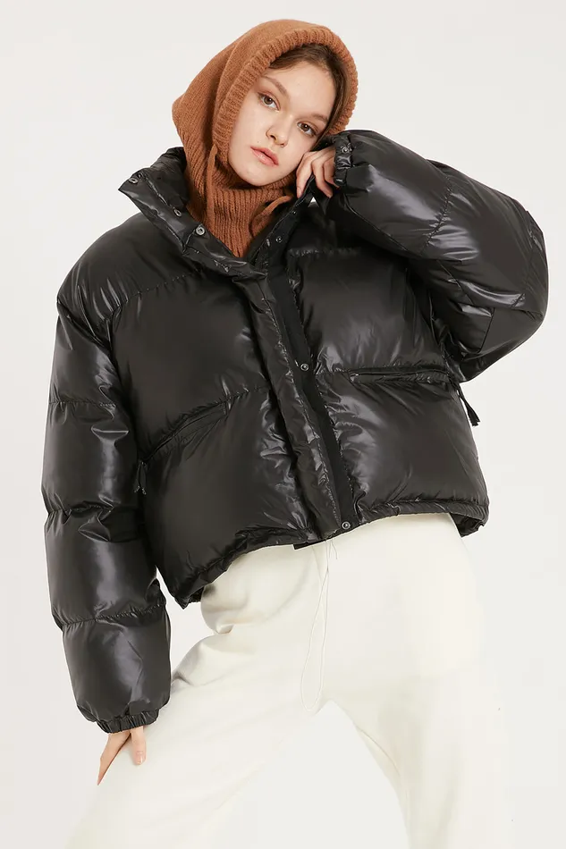 Storets Harlow Faux Leather Puffer Jacket Women Jackets and Coats