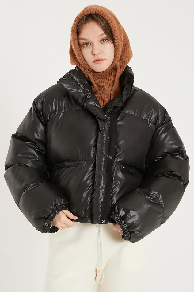 Storets Harlow Faux Leather Puffer Jacket Women Jackets and Coats